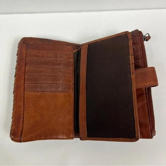 Vilenca Holland Woven Leather Bifold Distressed Wallet - Anthropologie